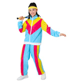 Retro Disco Kids Children Rose Pink 3 Piece Set Sportswear Cosplay Outfits Halloween Party Suit